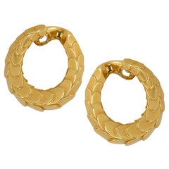 Cartier Paris Vintage 18k Gold Hoop Earclips