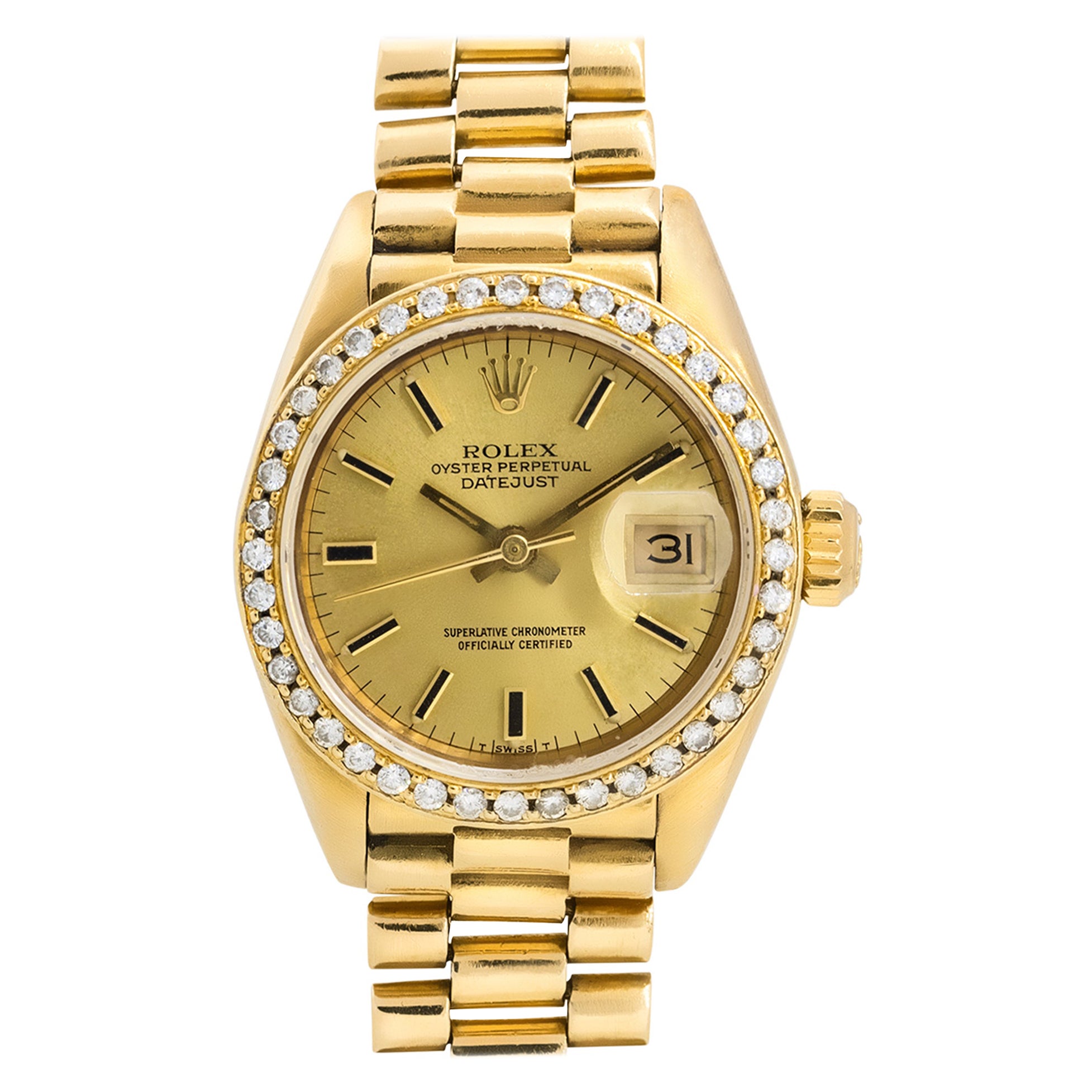 Rolex 6917 Datejust 18k Yellow Gold Presidential Diamond Watch