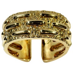 David Webb Textured Gold Cuff Bracelet