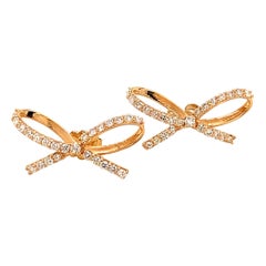 Diamond Bow Stud Earrings 14k Gold 0.5 Tcw Certified