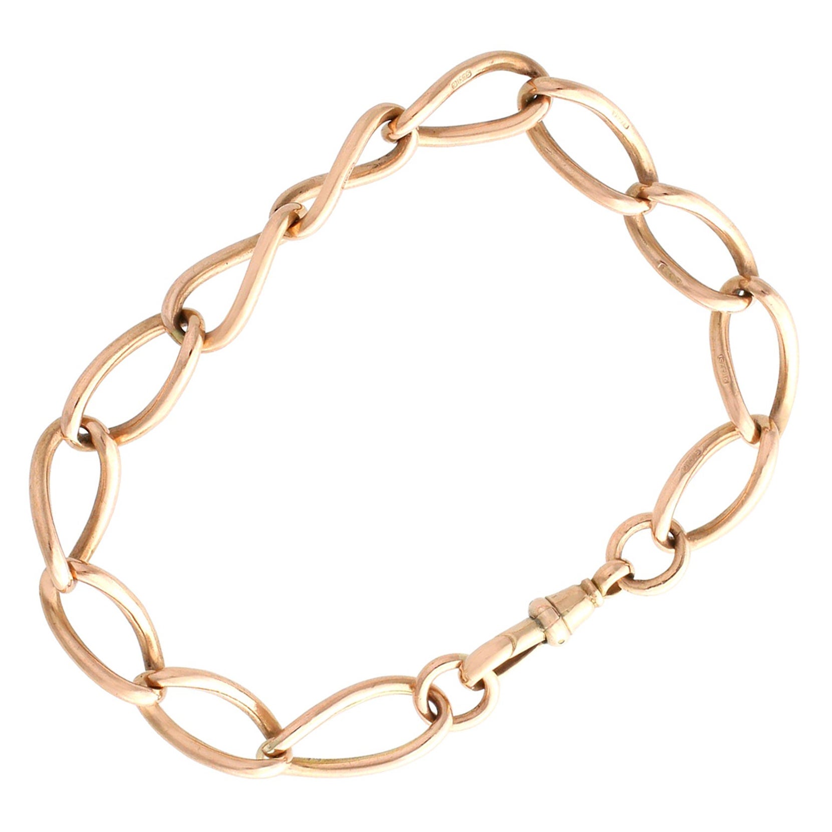 Antikes Armband aus 9 Karat Gelbgold, um 1910 im Angebot