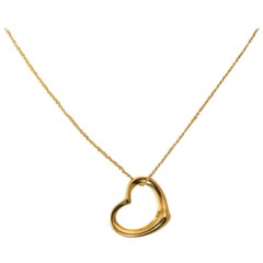 Tiffany & Co. Elsa Peretti Gold Open Heart Pendant 