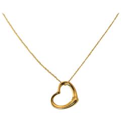 Tiffany & Co. Elsa Peretti Gold Open Heart Pendant 10