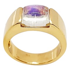 Moonstone Ring Set in 18 Karat Rose Gold Settings