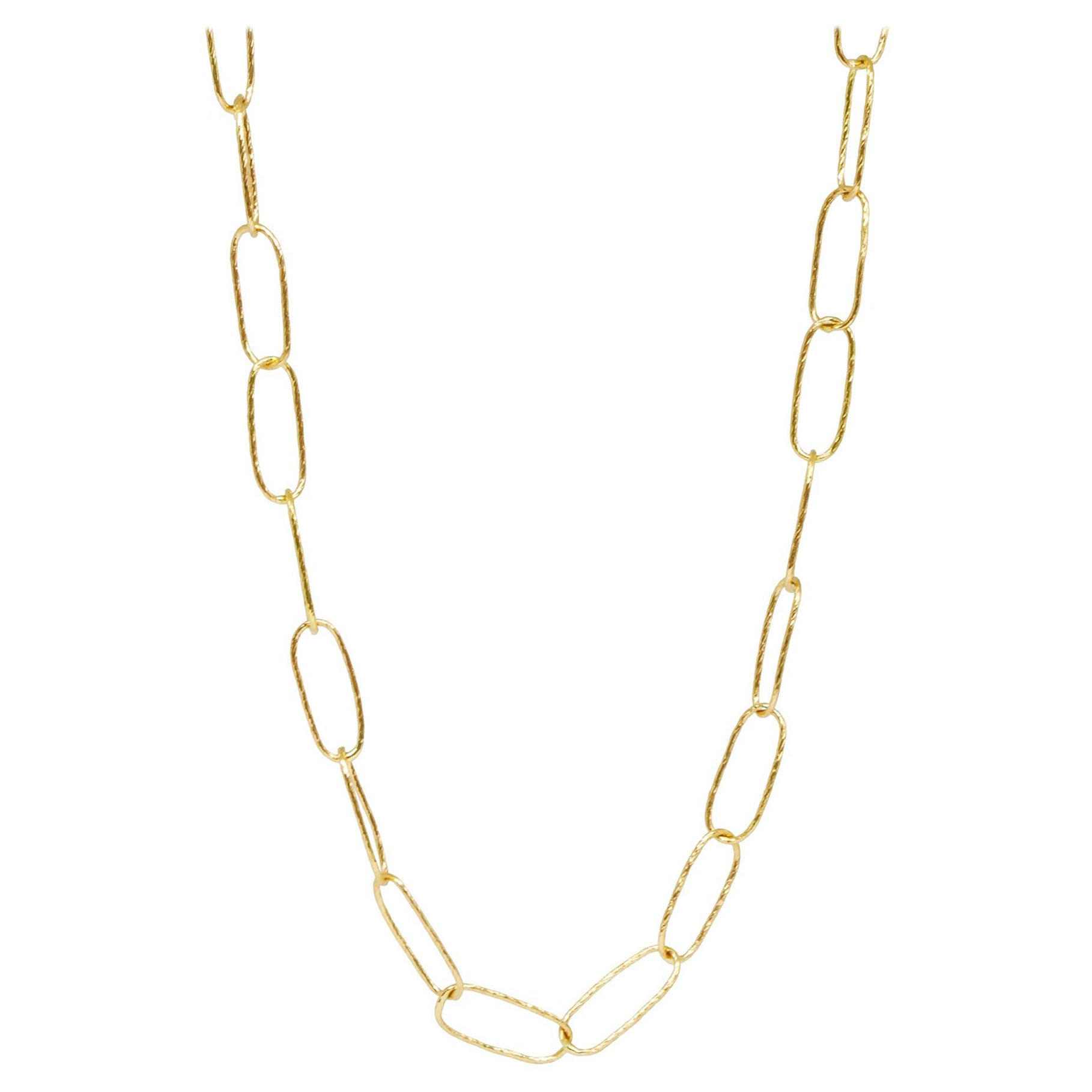 Paperclip Light Large Gold 18k Necklace For Sale