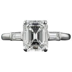 Raymond Yard 2.21 Carat Emerald-Cut Diamond Platinum Ring 