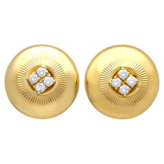 Vintage Französische Diamant- und Gelbgold-Ohrringe, um 1960