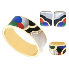 Vintage Gemstone and Yellow Gold Jewelry Suite Set