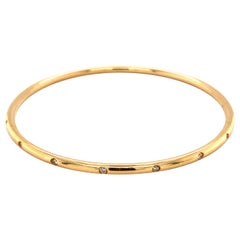 Bracelet jonc Tiffany & Co en or jaune 18 carats avec diamants 0,16 carat, années 1990