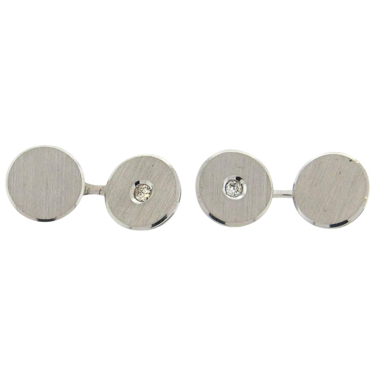 Classic 1960s Gold Diamond Cufflinks