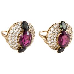 Hammerman Bros. Tourmaline Diamond Gold Earrings 10