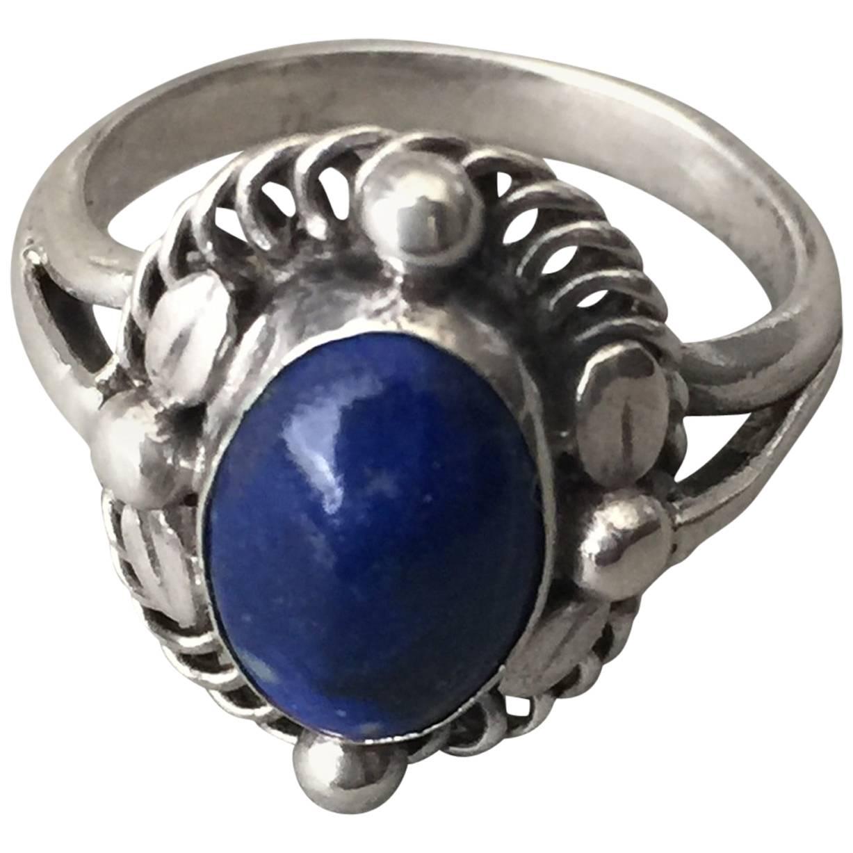 Georg Jensen 830 Lapis Lazuli Silver Ring No. 1