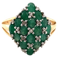 1.92 Carat Emerald and Diamond Ring in 14 Karat Yellow Gold