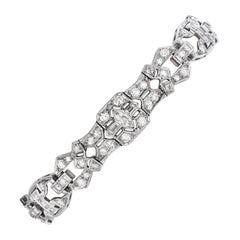 Vinatge Diamond Platinum Art Deco Link Bracelet