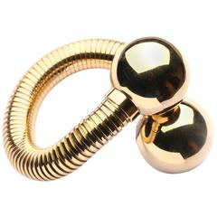 Unusual Double Spheres Gold Tubogas Bracelet 