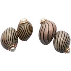 Pearl Gold and Shell Cufflinks