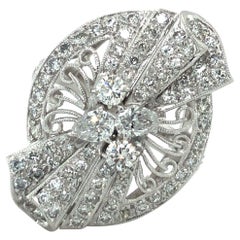 Garland-Style Diamond Ring in 18 Karat White Gold