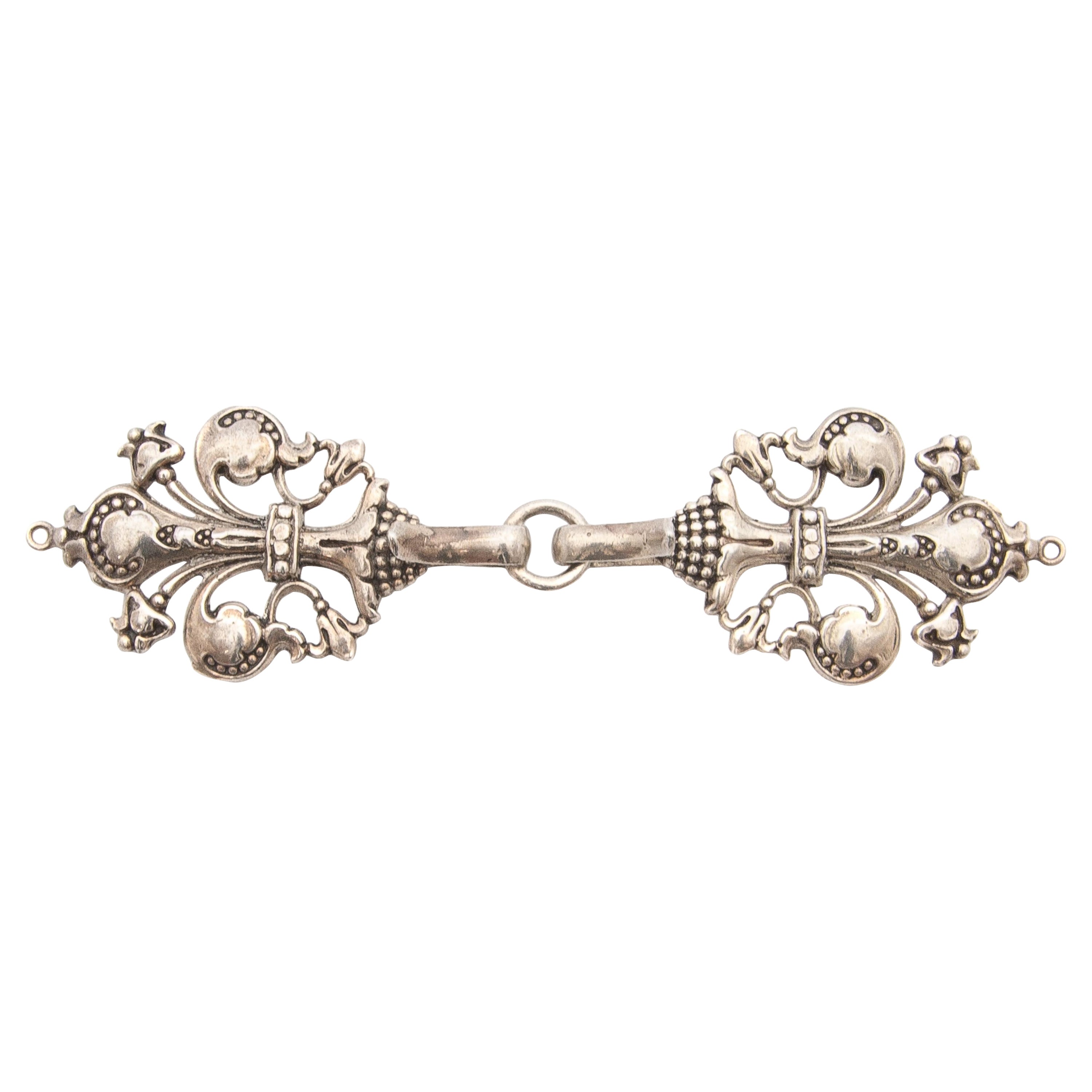 Antique Silver Shawl Buckle, Late 19th Century