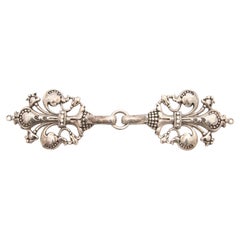 Antique Silver Shawl Buckle, Late 19th Century