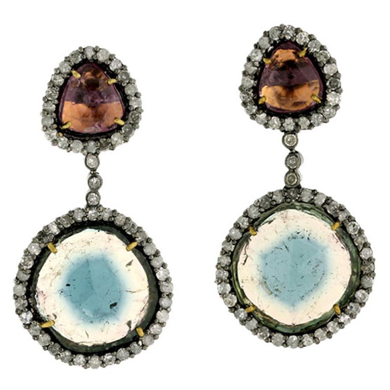 Mixed Color Tourmaline Earrings main image 0