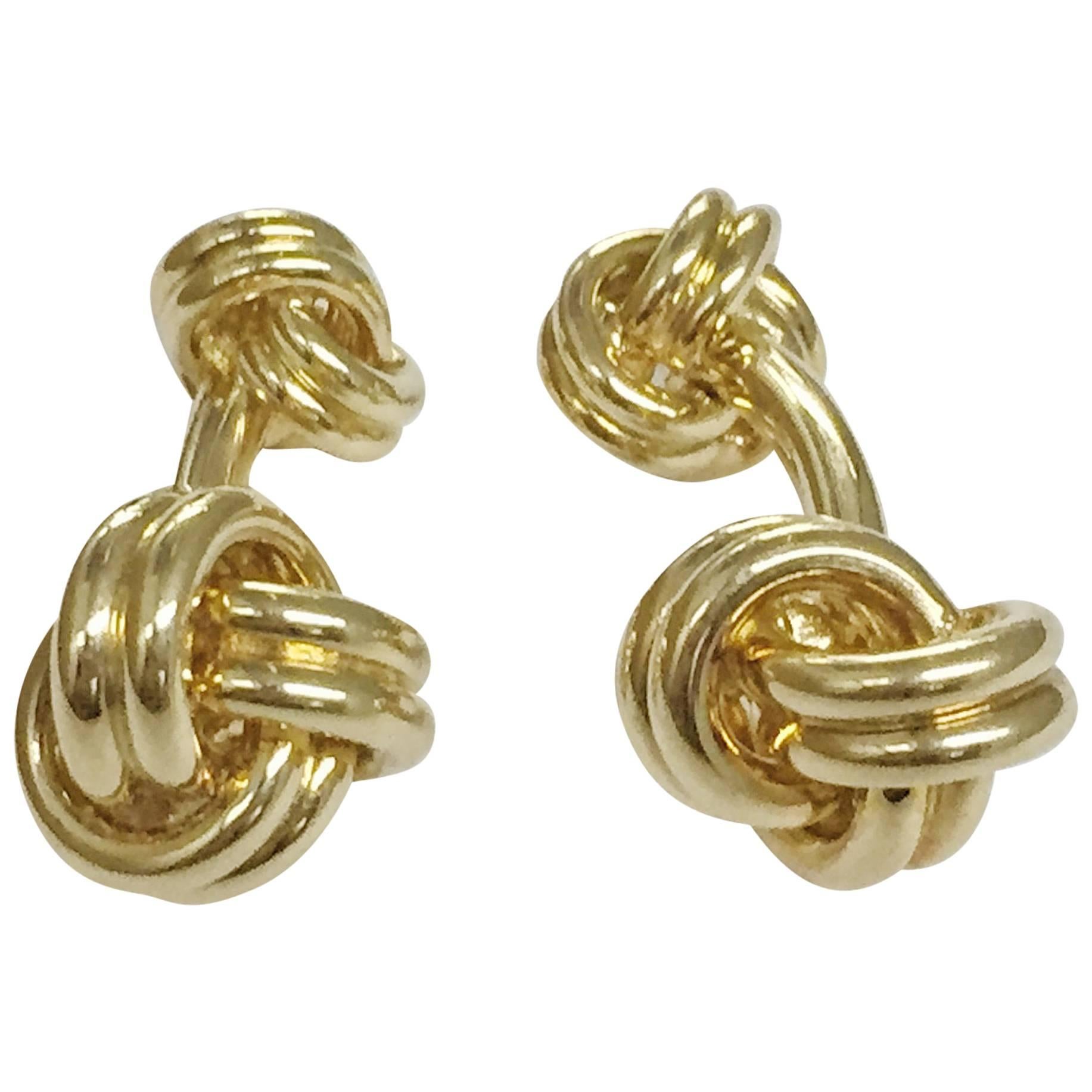 Classic Gold Knot Cufflinks For Sale