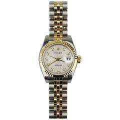 Rolex Yellow Gold Stainless Steel Oyster Perpetual Datejust Wristwatch 