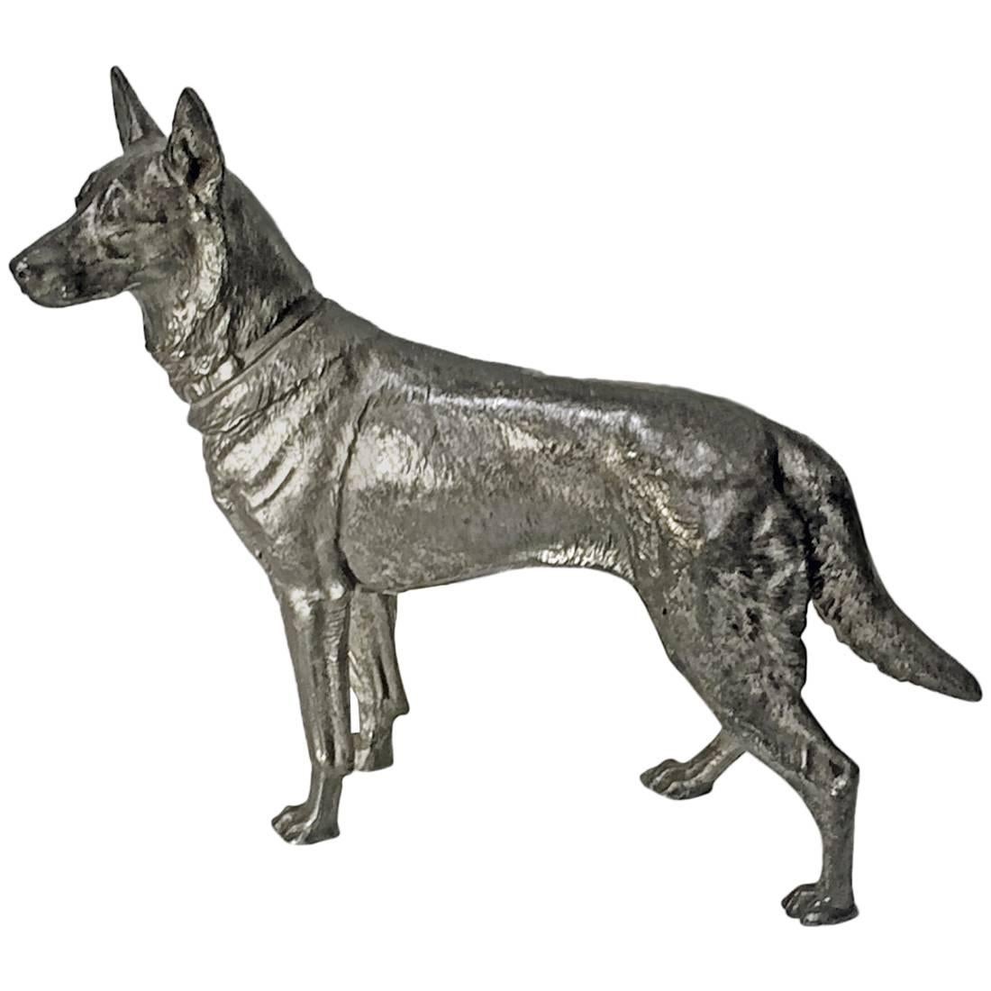 1900 WMF Silver Plate Alsatian German Shepherd Dog