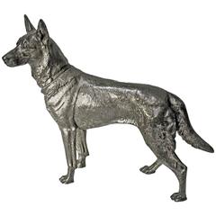 1900 WMF Silver Plate Alsatian German Shepherd Dog