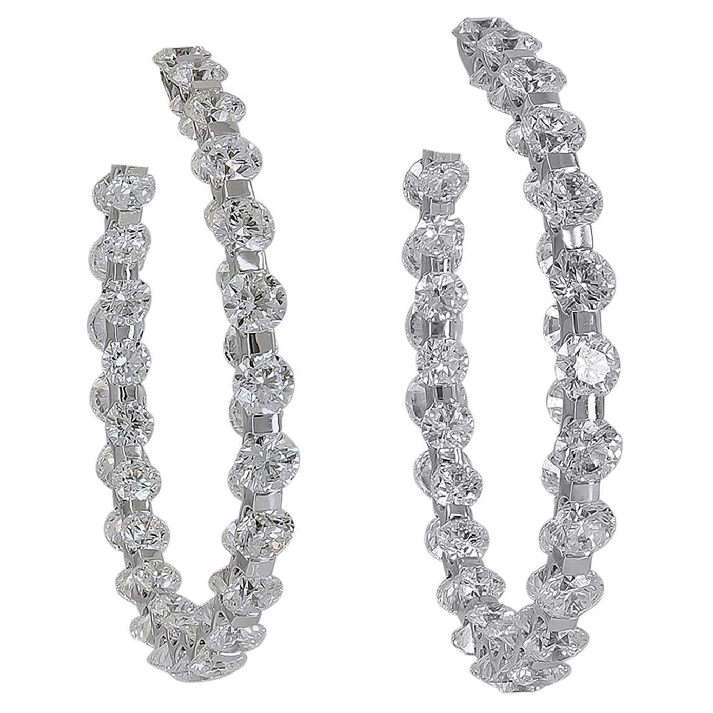 Diamond, Pearl and Antique Hoop Earrings - 5,973 For Sale at 