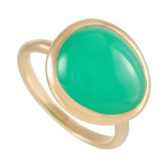 Fred of Paris Belle Rives 18K Yellow Gold Chrysoprase Ring