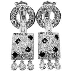 Cartier Black Onyx Diamond Gold Panthere Panther Earrings