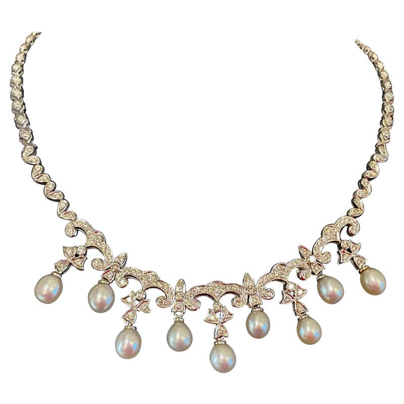 Platinum 32.10 Carat Total Diamond Riviera Necklace For Sale at 1stDibs