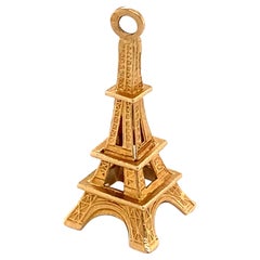 1950s Paris Eiffel Tower Charm Set in 18 Karat Yellow Gold
