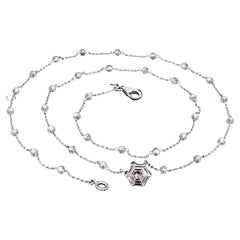 PANIM Collana esagonale con perline e illusioni di diamanti in oro bianco 18 carati