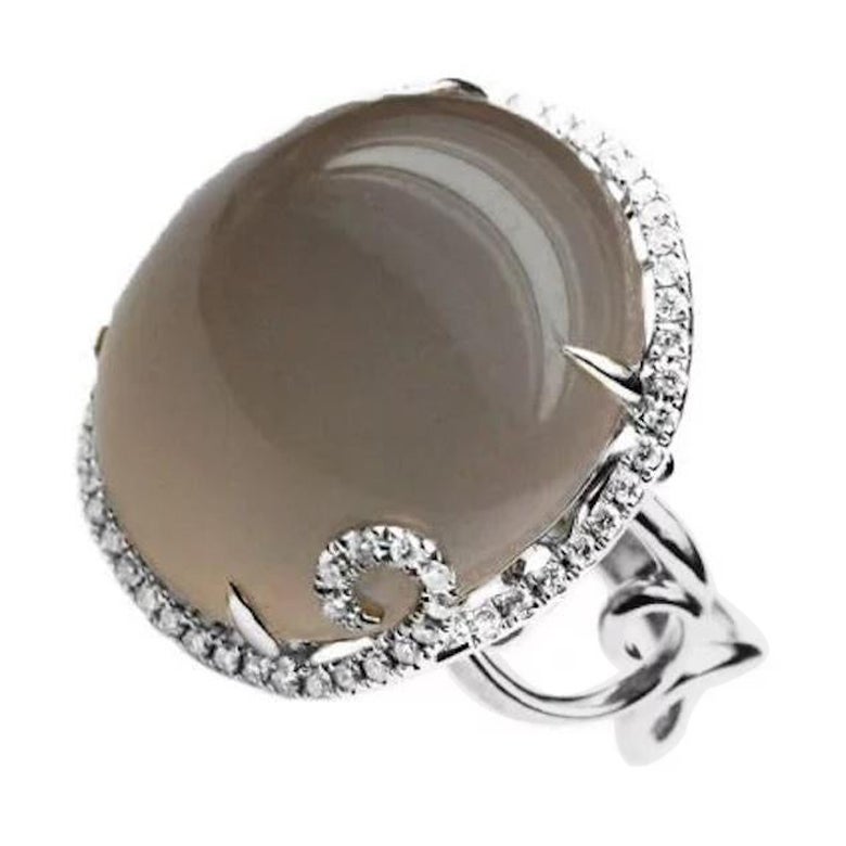 Chic Every Day Natkina Lever-Back Precious Quartz Diamond Ring for Her For Sale