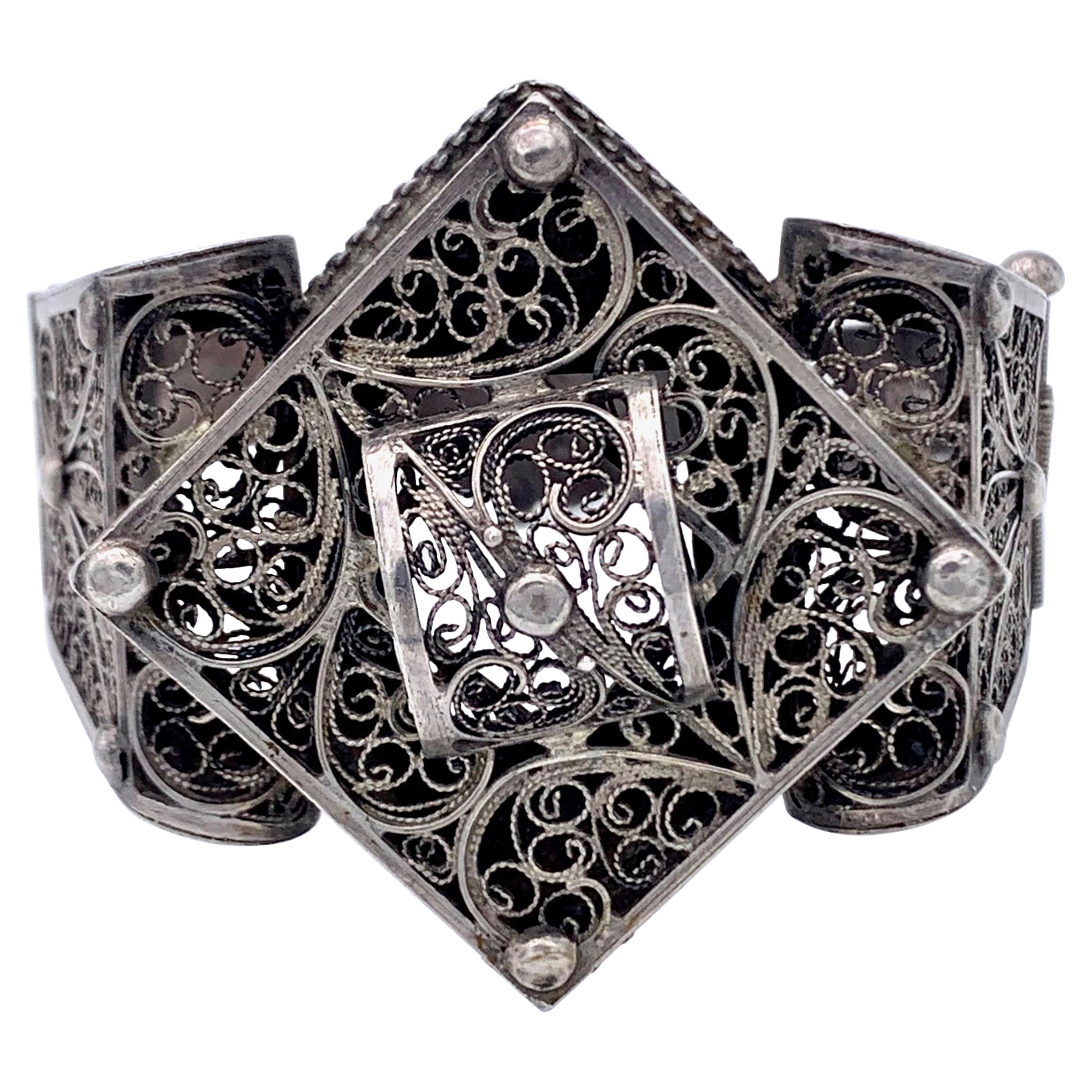 Antique Algerian Silver Bracelet For Sale