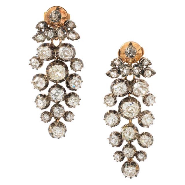 Antique Georgian 19th Century Portuguese Diamond Earrings For Sale at ...