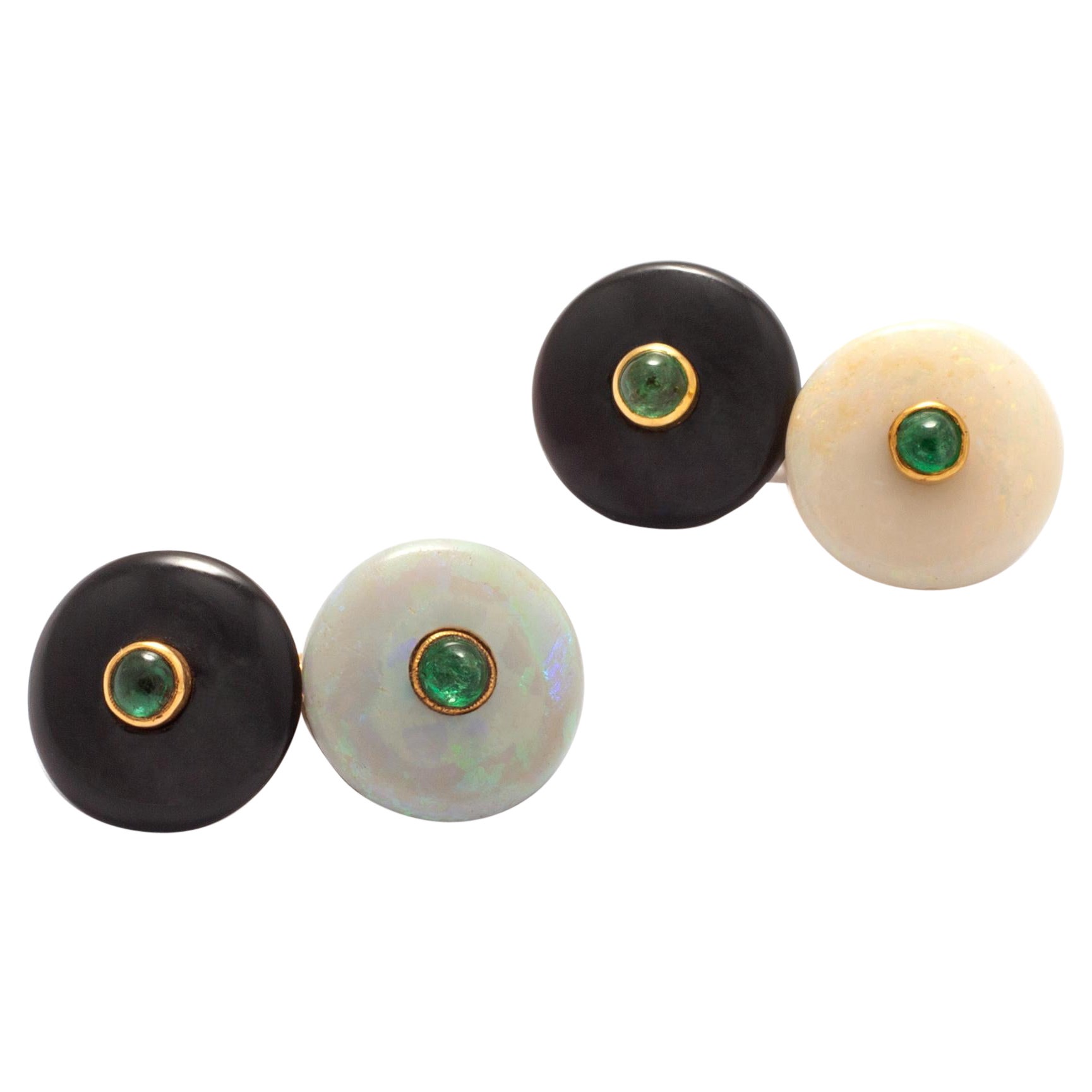 Boutons de manchette vintage en or et rubis