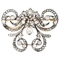 Tiara Convertible Diamond Antique Brooch