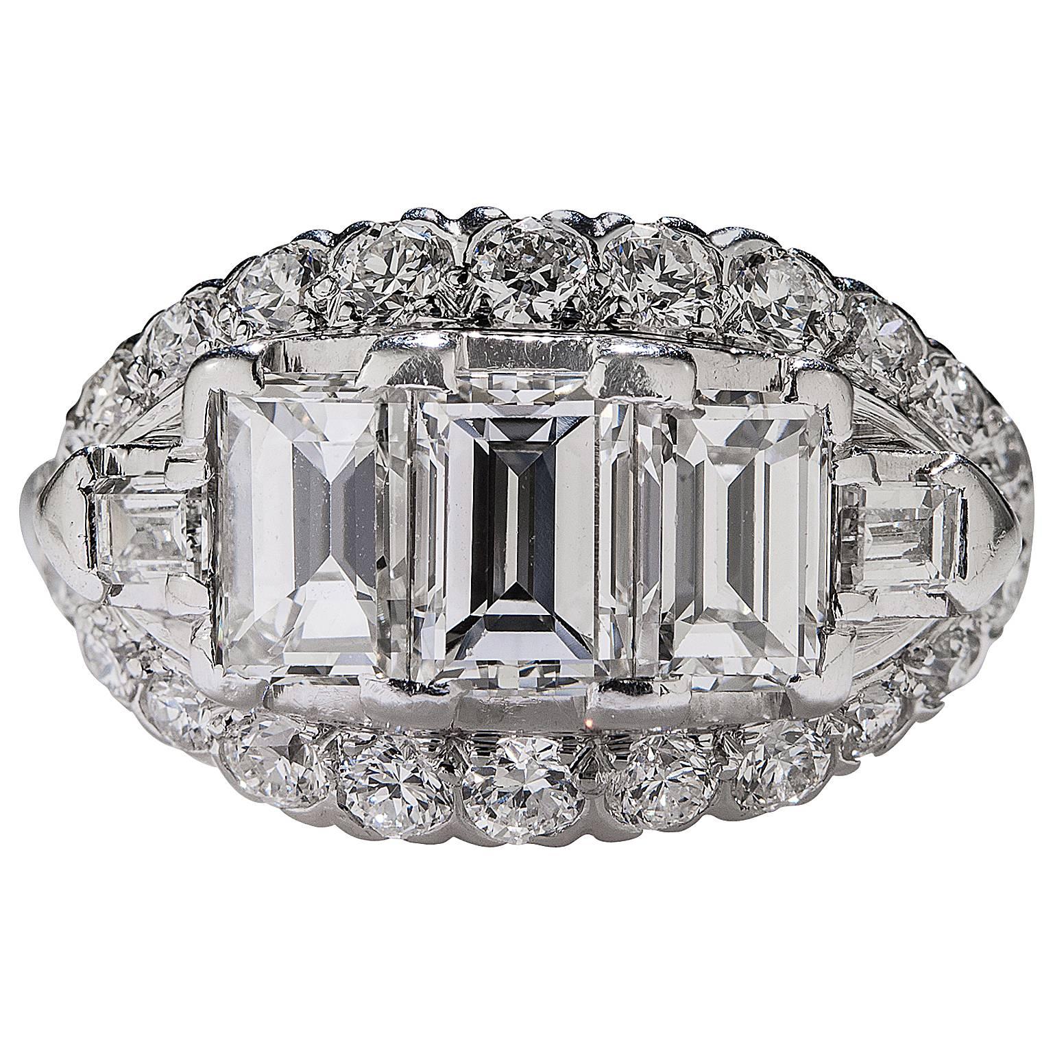 1930s Diamond Platinum Ring For Sale