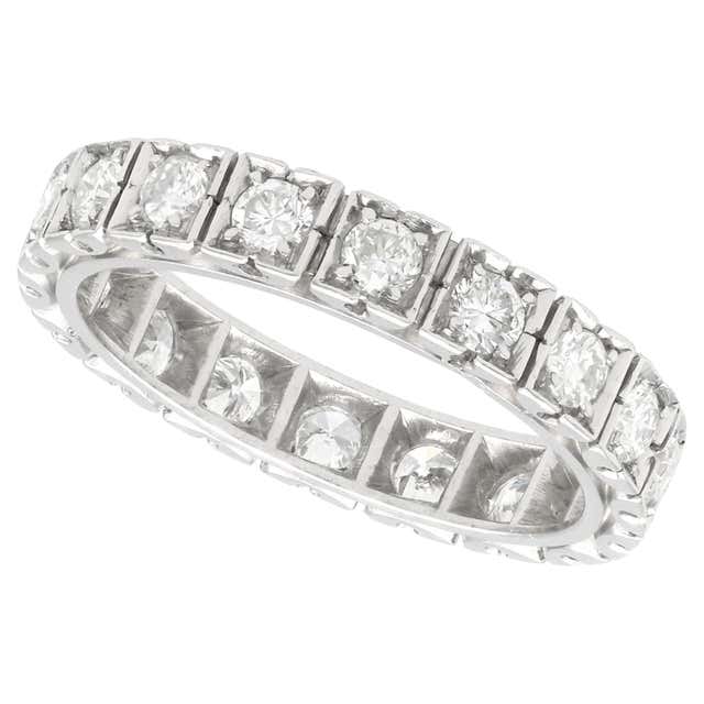 1950s Diamond and White Gold Full Eternity Ring For Sale at 1stDibs