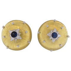 Buccellati Sapphire Gold Button Earrings