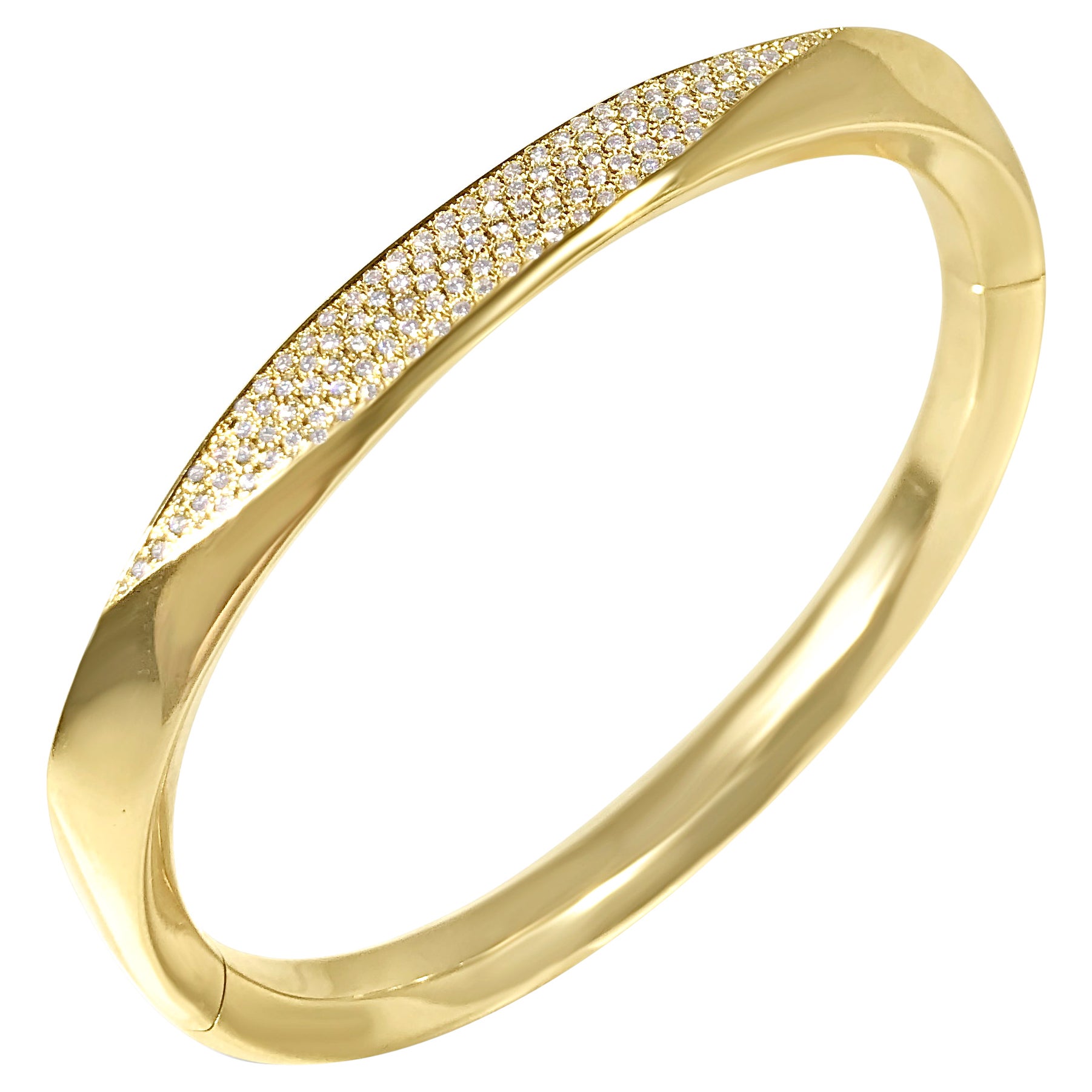 Matthia's & Claire Bracelet jonc à facettes angulaire en or jaune 18 carats en vente