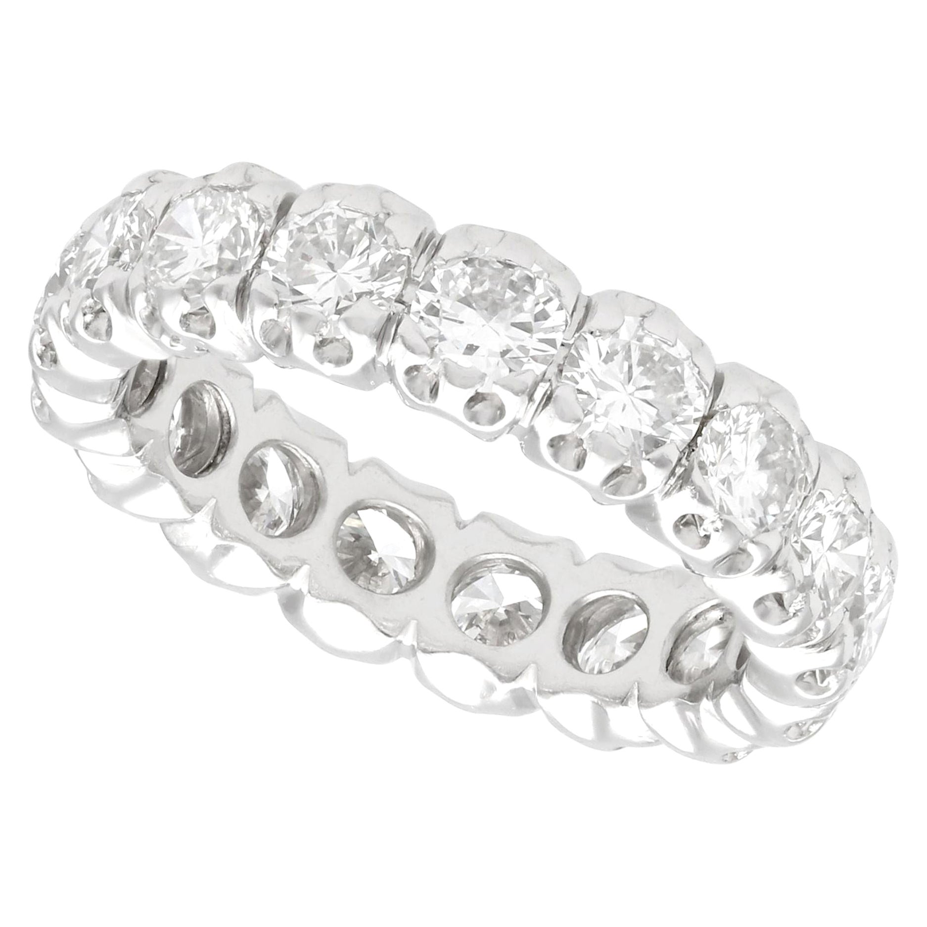Vintage French 2.20 Carat Diamond and White Gold Full Eternity Ring For Sale
