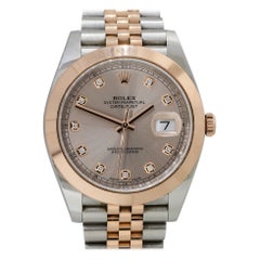 Rolex 126301 Datejust 18k Two Tone Diamond Rose Dial Watch