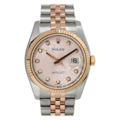 Rolex 116231 Datejust 18k Two Tone Rolex Pyramid Diamond Watch