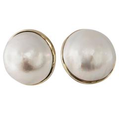 Mabe Pearl Gold Earrings 
