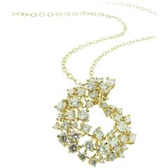 Diamond Gold Swirl Pendant