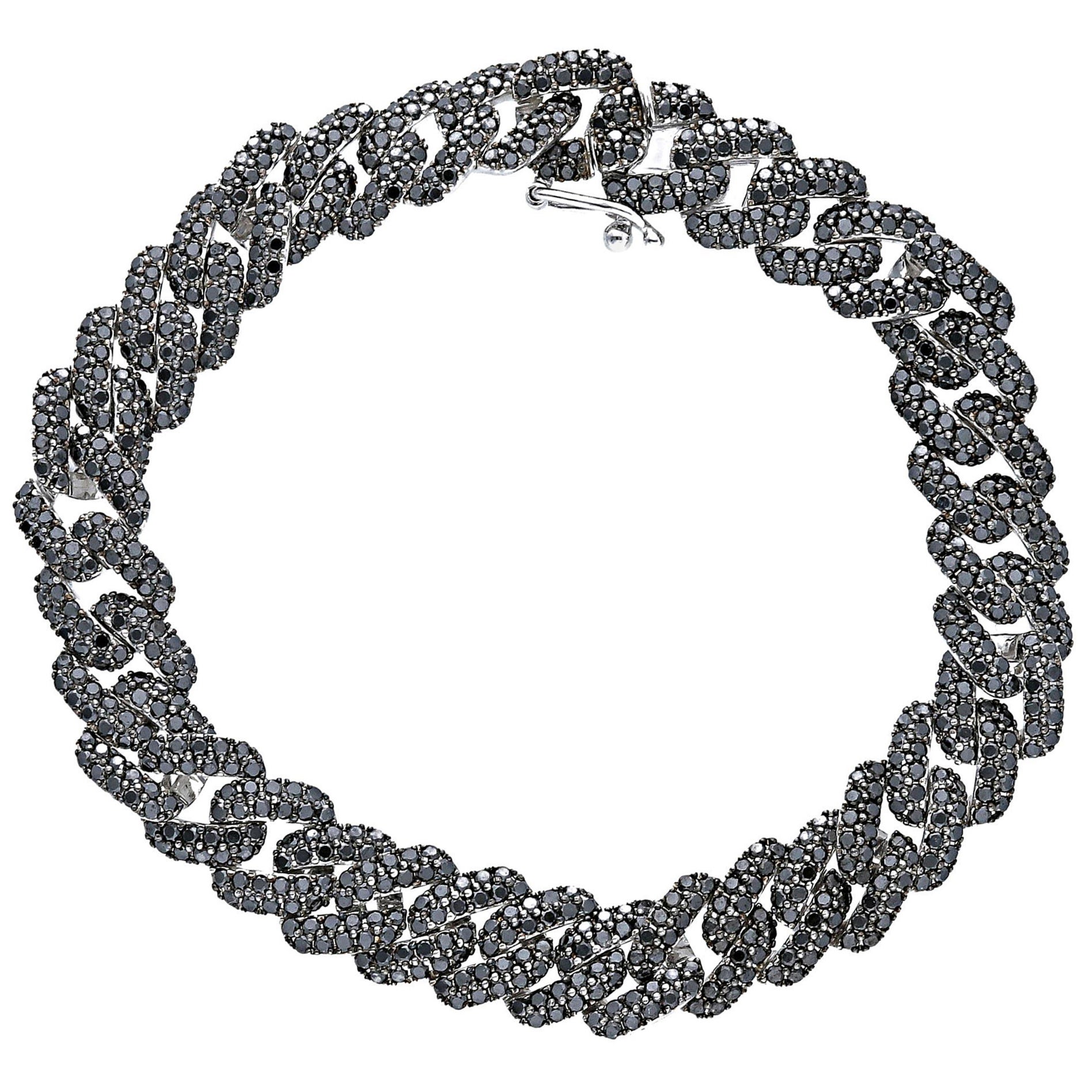 18K Roségold Gliederarmband Pradera mit schwarzen Diamanten
