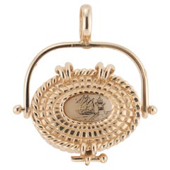 Retro Yellow Gold Nantucket Basket Pendant